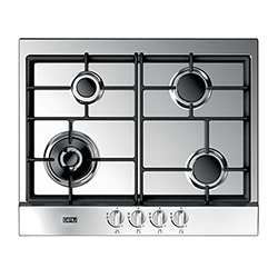 Cocina a Gas 3 Quemadores + 1 Triple Corona 62x51cm Acero Inoxidable Dipiu