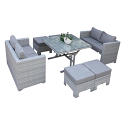 Muebles de Patio Timor Gris 7 Piezas 