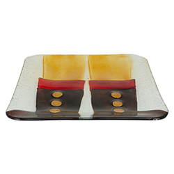Bandeja Navideña de Vidrio Nutcracker Legs 30cm