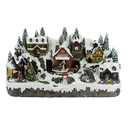 Pueblo Navideño de 41cm con Luz Led y Movimiento
