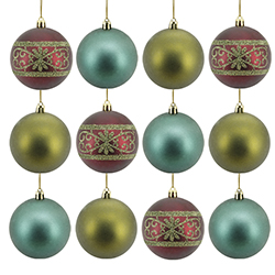 Bola HO HO HO Holiday 6cm 12 Piezas