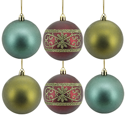 Bola HO HO HO Holiday 8cm 6 Piezas