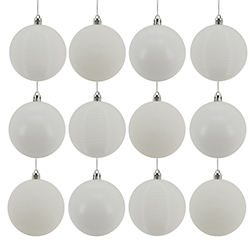 Bola Navideña Blanca 6cm 12 Piezas