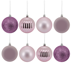 Bola Navideña Rosa 5cm 8 Piezas