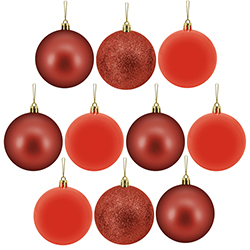 Bola Navideña Roja 7cm 10 Piezas