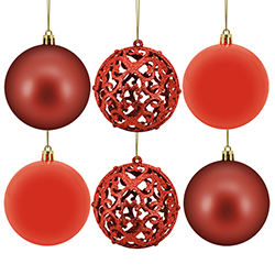 Bola Navideña Roja 8cm 6 Piezas