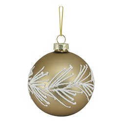 Bola Ho Ho Ho Holiday Feather Cobre Blanco 8cm