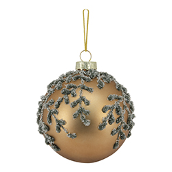 Bola Ho Ho Holiday Leaf Cobre Verde 8cm