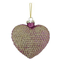 Bola Lovery Christmas Heart Rosa 8cm