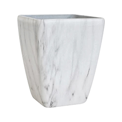 Porta Macetero Blanco Diseño de Mármol 35cm