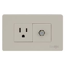 Tomacorriente Polarizado Coaxial Volga Beige