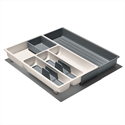 Organizador 6 Compartimentos para Utensilios Blanco Gris Oxo