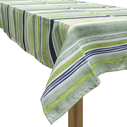Mantel Rayas Verde Azul Redondo 180cm
