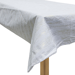 Mantel Rayas Blanco Dorado Redondo 145cm