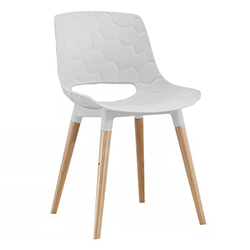 Silla Pebble Madera Blanca