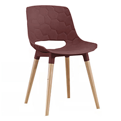 Silla Pebble Madera Rojo Dark