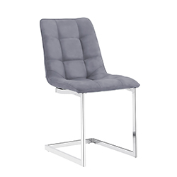 Silla Blox Fija Cuero Gris