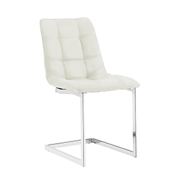 Silla Blox Fija Cuero Blanco