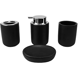 Accesorios de Baño Luxem 4 Piezas Negro Home Basic