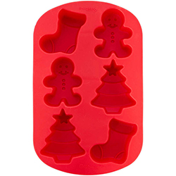 Molde Navideño x6 Silicón Rojo Wilton