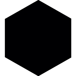 Porcelanato Block Hexagonal Negro  Mate 14x16cm Hecho en España