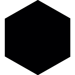 Porcelanato Block Hexagonal Negro  Mate 14x16cm Hecho en España