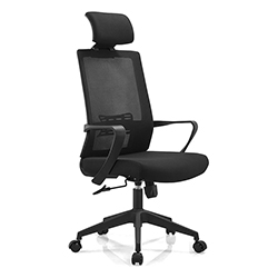 Silla Espaldar Alto con Malla Negra con Brazo