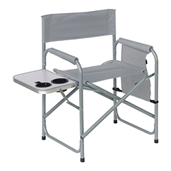 Silla de Playa con Mesa Plegable Gris