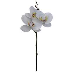 Flor Orquídea  Blanca 3 Flores 30cm