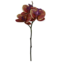 Flor Orquídea  Amarilla Roja 30cm