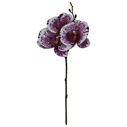 Flor Orquídea  Blanca Lila 30cm
