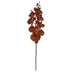 Flor Orquídea  Grande Amarilla Roja 84cm