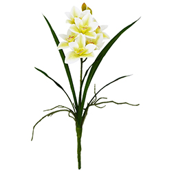 Flor Orquídea Verde Blanco 55cm