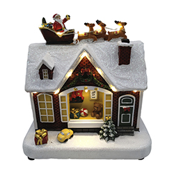 Casa con Santa Trineo y Luz