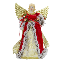 Punta de Árbol Ángel Rojo Oro 30cm