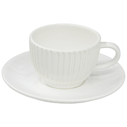 Taza con Plato para Espresso Riscada White 7cm Value Ceramic
