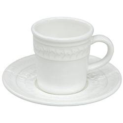 Taza con Plato Espresso Alice White 6cm Value Ceramic