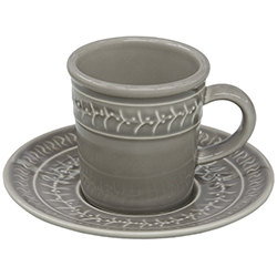 Taza Espresso con Plato  Alice Grey  Value Ceramic