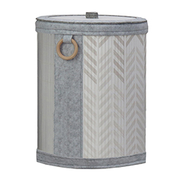 Cesto Beige Gris con Tapa 36x45cm