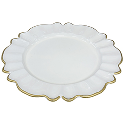 Porta Plato Blanco con Dorado 33cm