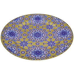 Porta Plato Dorado Diseño de Mandala 33cm