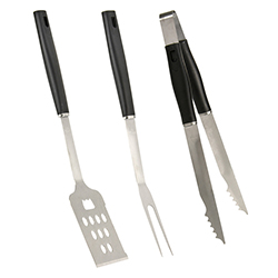 Utensilios para BBQ Negro 3 Piezas 