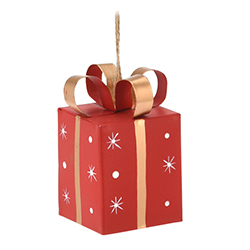 Adorno para Árbol Regalo de Metal Rojo y Verde