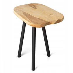 Mesa Lateral Tronco 43cm Patas de Metal