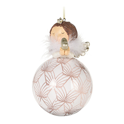 Adorno para Árbol Ángel Corazón Blanco