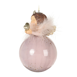 Adorno para Árbol Ángel Corazón Rosa