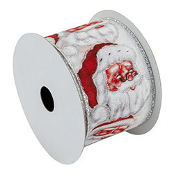 Cinta Navideña Roja  Blanco Noel 2 1/2
