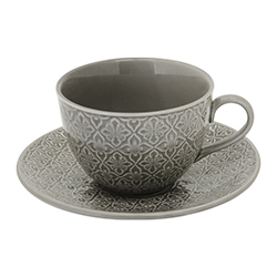 Taza de 8oz con Plato Brighton Gris Thompsonville