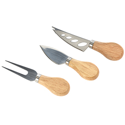 Cuchillos para Queso Mango de Madera 3 Piezas