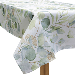 Mantel Blanco con Hojas Verdes 130x180cm